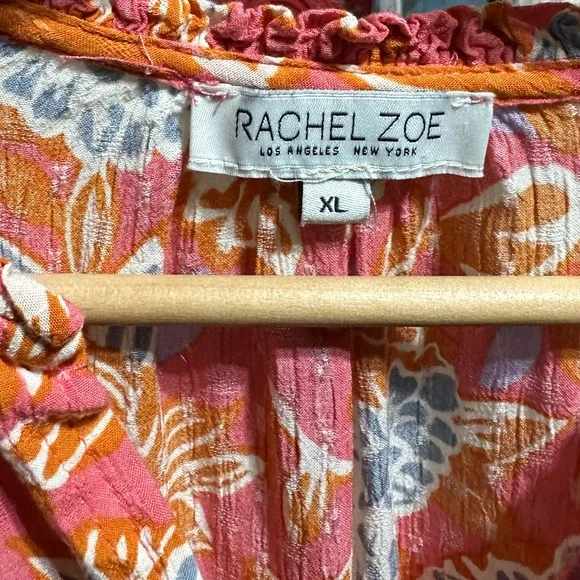 Rachel Zoe Floral Blouse - Pink, Orange, and White - Picture 5 of 7
